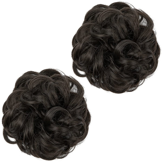 Luxora™ schwarze-braune Haarbuns (2 Stück)