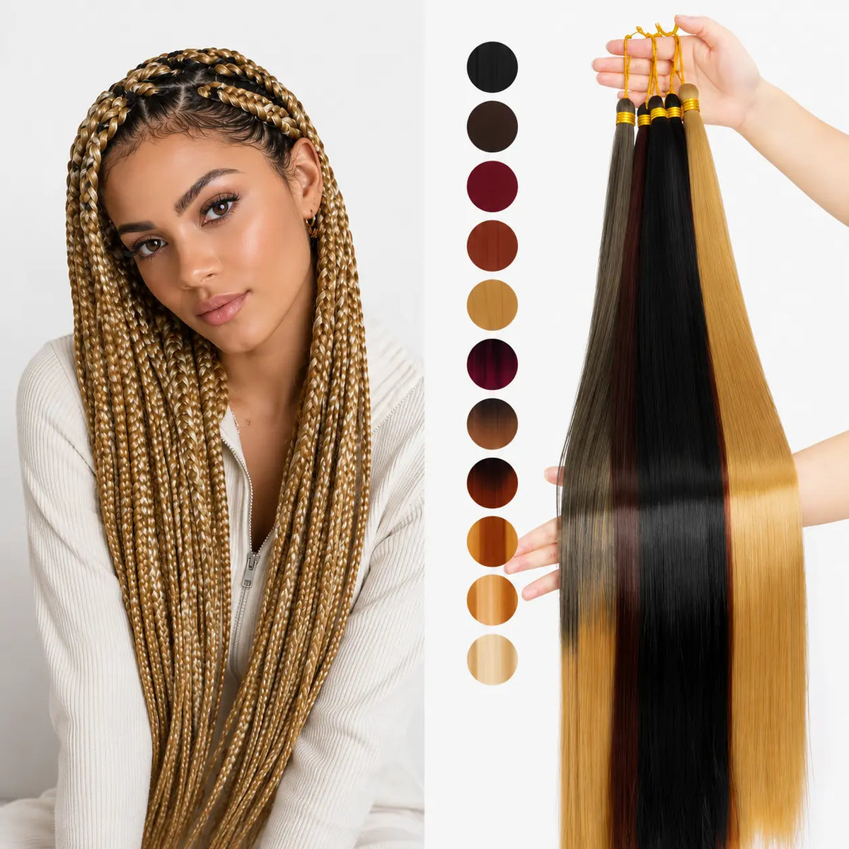 Luxora™ Flechthaar – Honigbraun