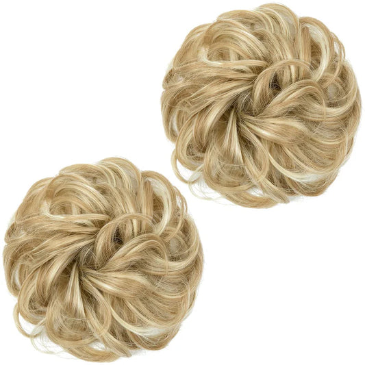 Luxora™ dunkelblond / strandblond Haarknoten (2 Stück)