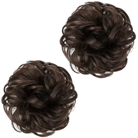 Luxora™ Dunkelbraune Haarbuns (2 Stück)