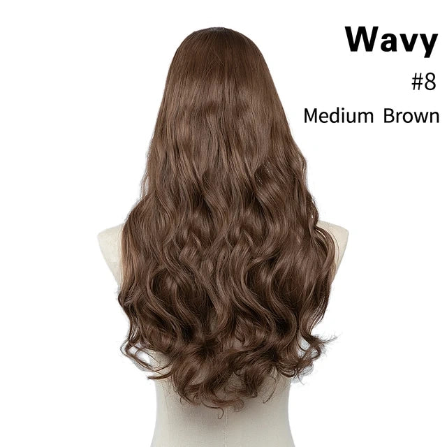 Luxora™ Wavy Medium Brown Clip-In Hair Extensions