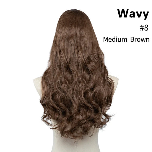 Luxora™ Wavy Medium Brown Clip-In Hair Extensions