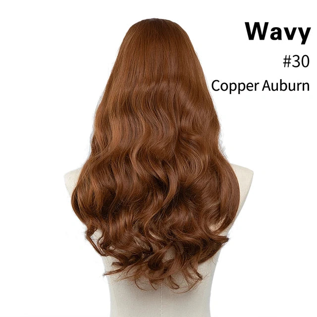 Luxora™ Wavy Copper Auburn Clip-In Hair Extensions