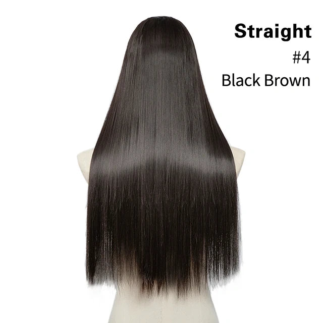 Luxora™ Straight Black Brown Clip-In Hair Extensions