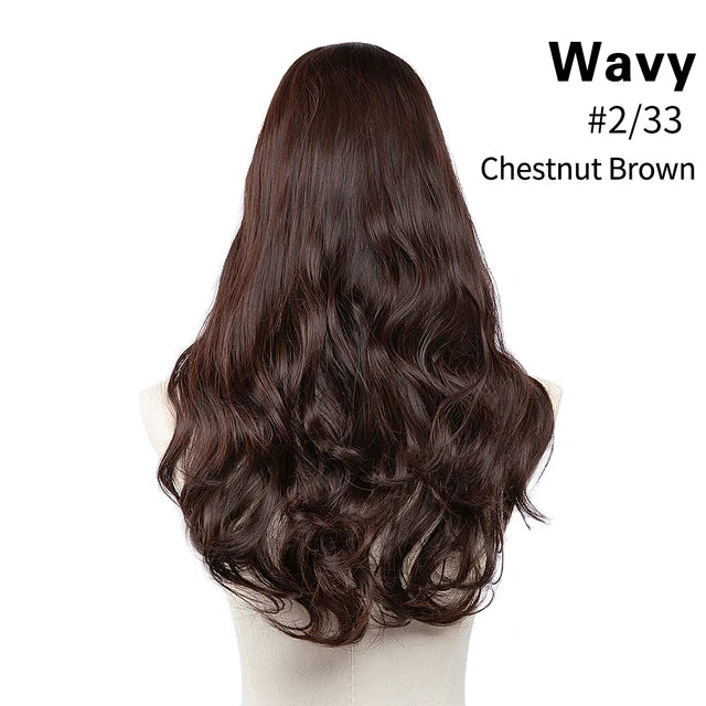 Luxora™ Wavy Chestnut Brown Clip-In Hair Extensions