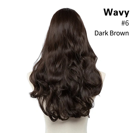 Luxora™ Wavy Dark Brown Clip-In Hair Extensions