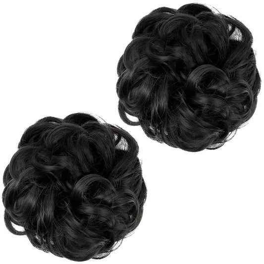 Luxora™ Off Black Haarbuns (2 Stück)