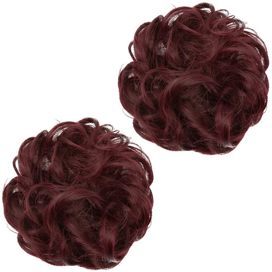 Luxora™ Weinroter Haarknoten, 2 Stück