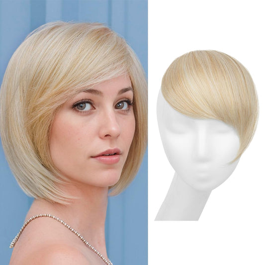 Light Champagne Clip-in Bangs