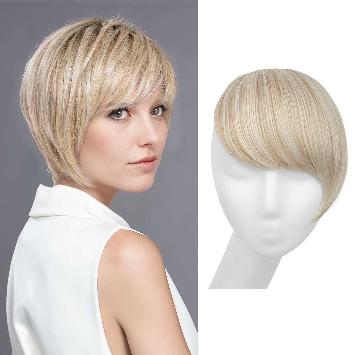 Platinum Blonde Clip-in Bangs