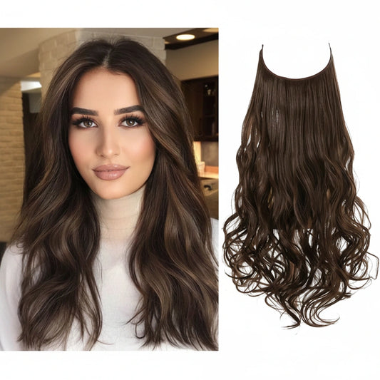 Luxora™ Halo Mocha Brown Hair Extensions