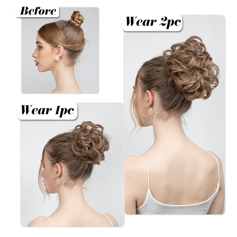 Luxora™ Kastanjebruine Haarbuns (2 Stuks)