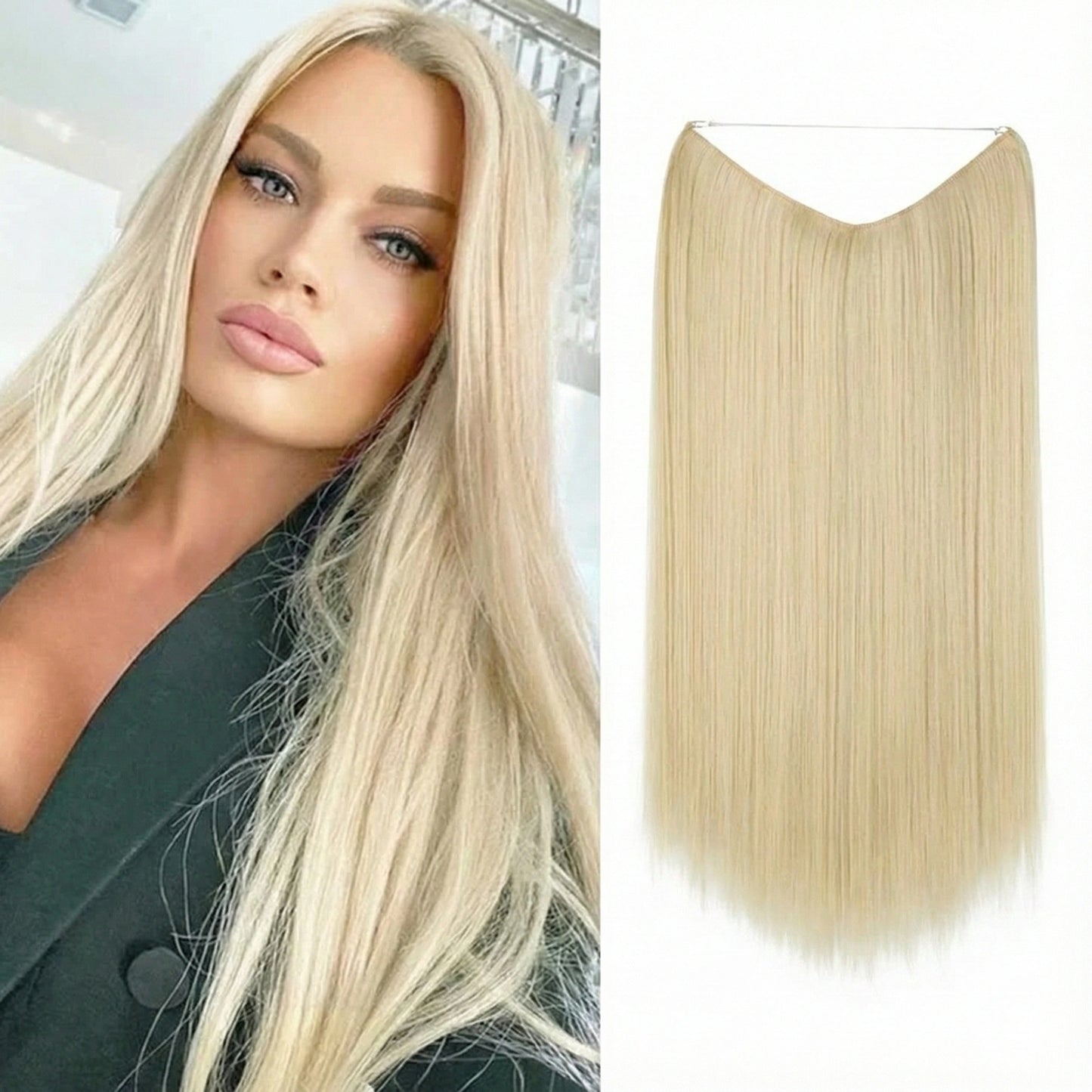 Luxora™ Halo Beach Blonde Straight Hair Extensions