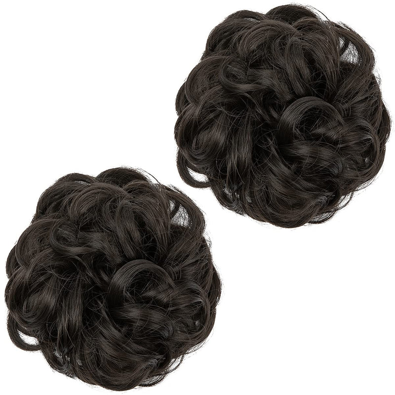 Luxora™ Zwartbruin Haarbuns (2 stuks)