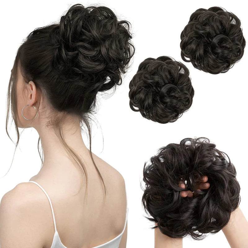 Luxora™ Zwartbruin Haarbuns (2 stuks)