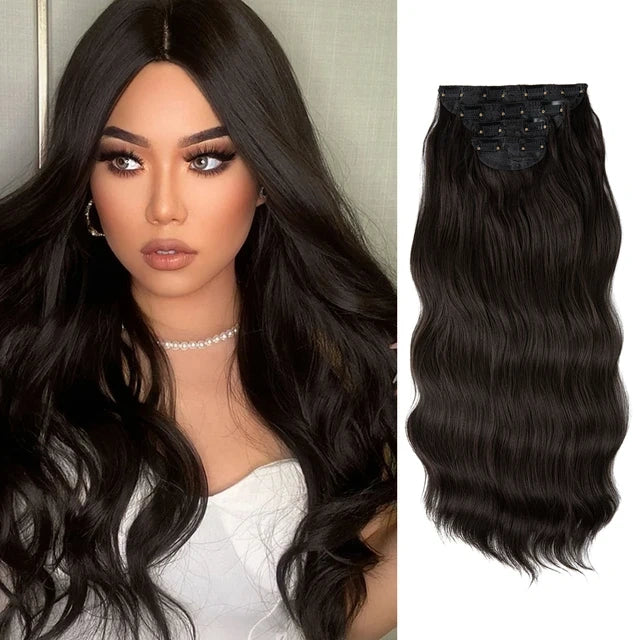 Luxora™ Dark Brown Clip-In Hair Extensions