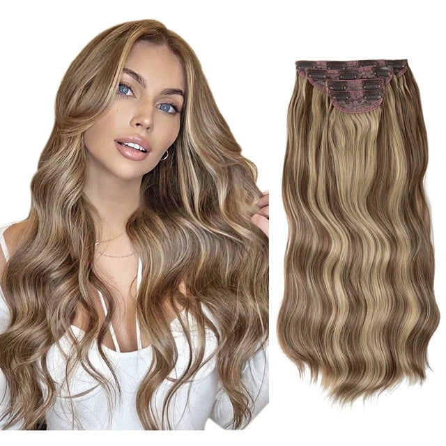 Luxora™ Ash Blonde Clip-In Hair Extensions
