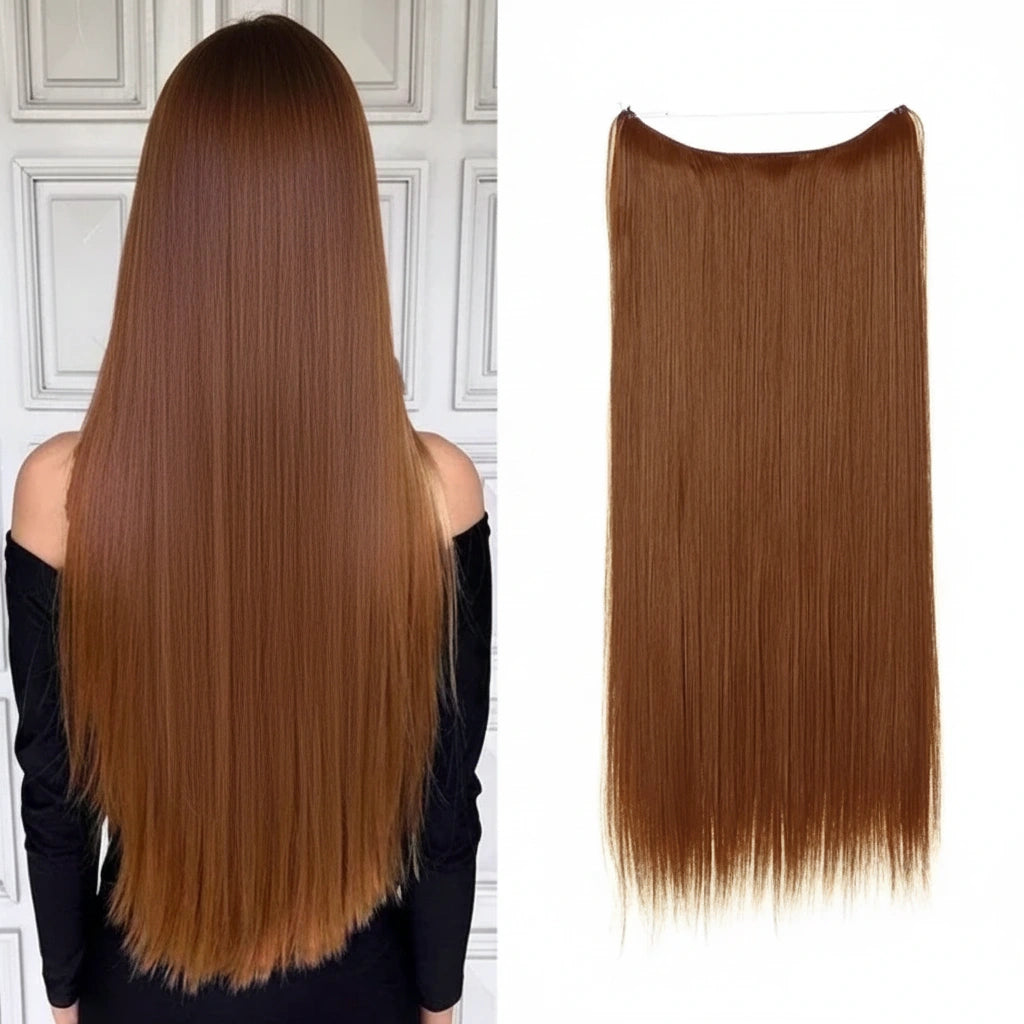 Luxora™ Halo Copper Auburn Straight Hair Extensions