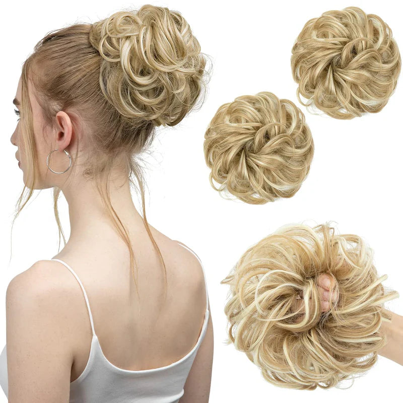 Luxora™ Donkerblond / Strandblond Haarbuns (2 Stuks)