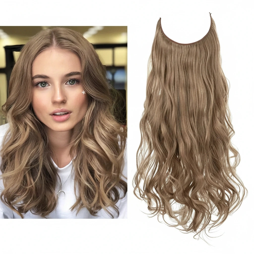 Luxora™ Halo Brown Blonde Hair Extensions