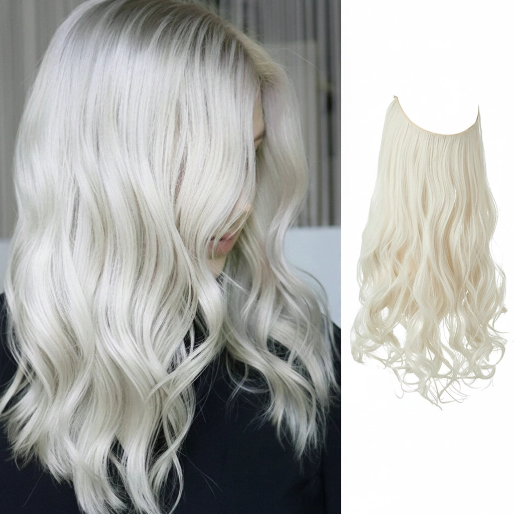 Luxora™ Halo Haarverlängerung – Platinblond