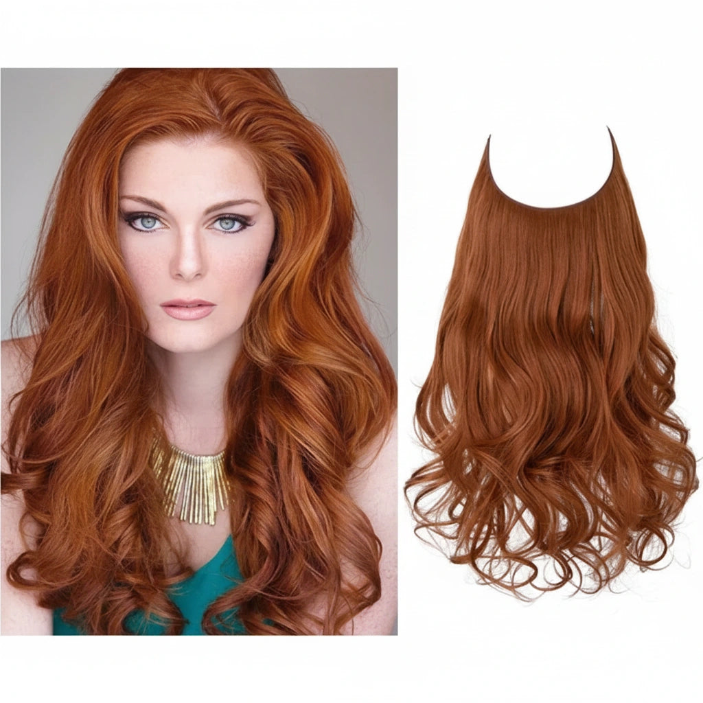 Luxora™ Halo Copper Red Hair Extensions