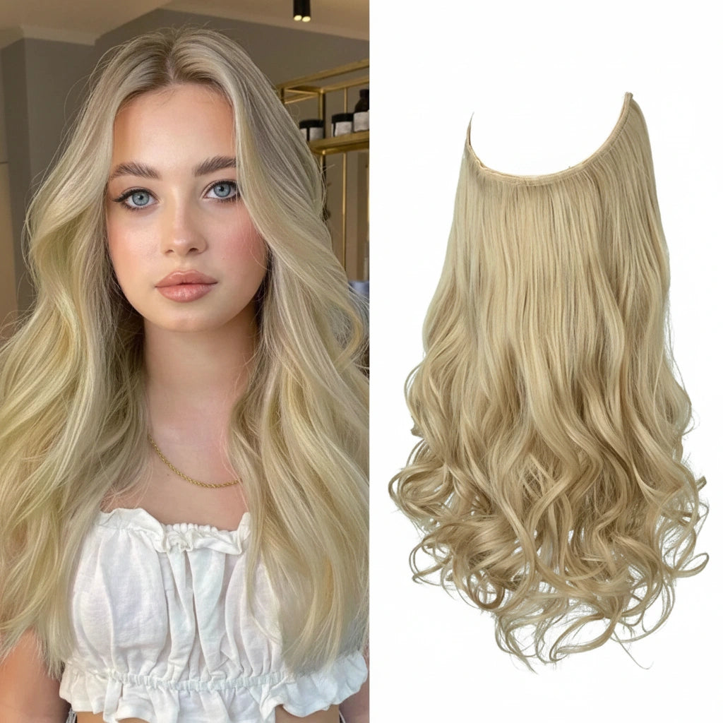 Luxora™ Halo Natural Blonde Hair Extensions