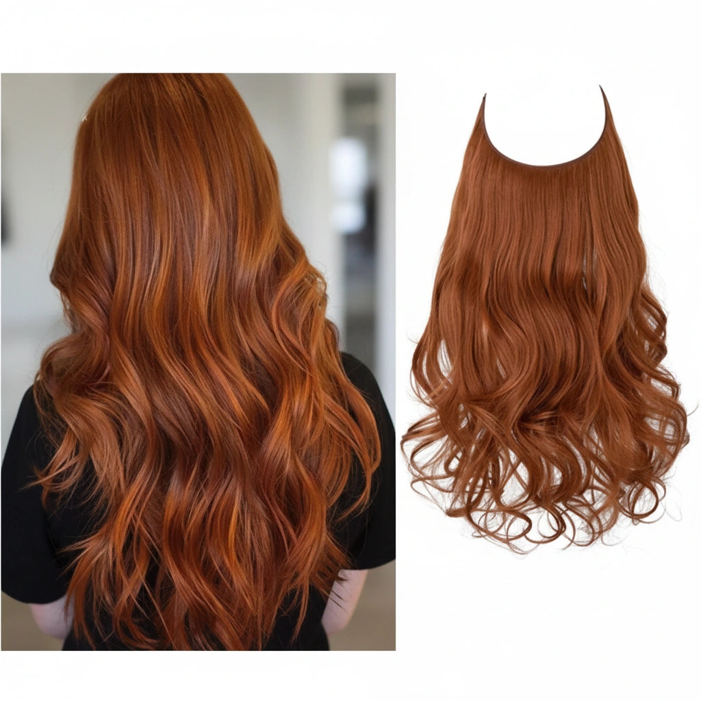 Luxora™ Halo Copper Red Hair Extensions