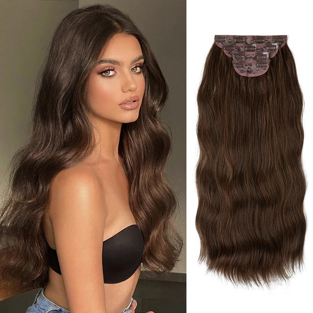 Luxora™ Chocolate Brown Clip-In Hair Extensions