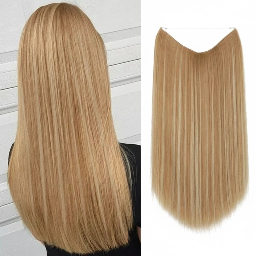 Luxora™ Halo Golden Blonde Straight Hair Extensions