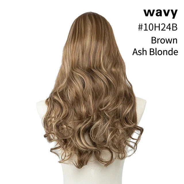 Luxora™ Wavy Brown Ash Blonde Clip-In Hair Extensions