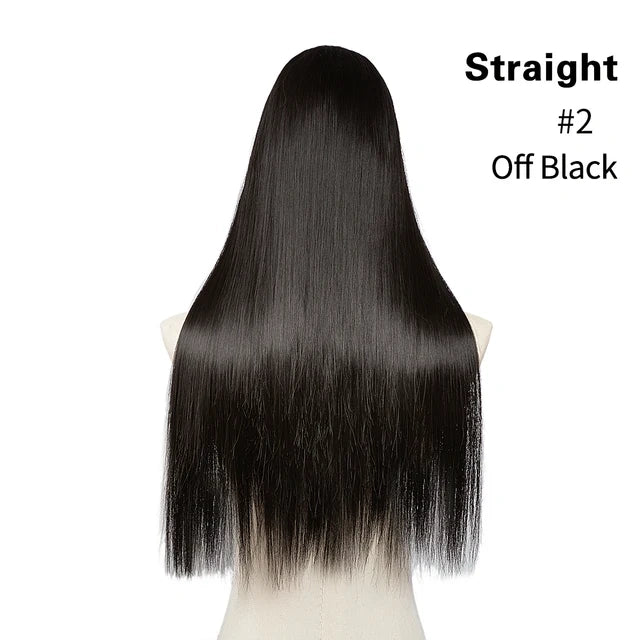 Luxora™ Straight Off Black Clip-In Hair Extensions