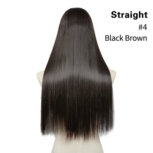 Luxora™ Straight Black Brown Clip-In Hair Extensions