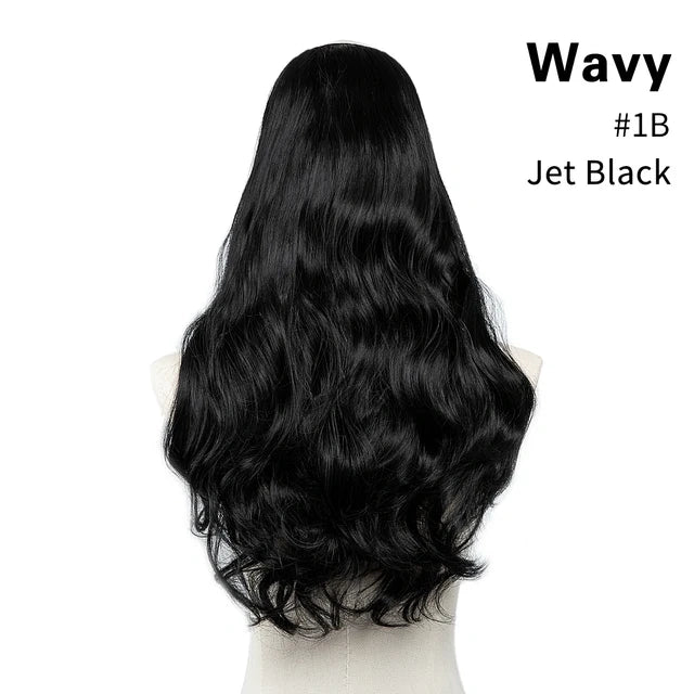 Luxora™ Wavy Jet Black Clip-In Hair Extensions