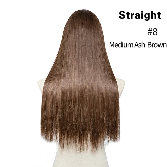 Luxora™ Straight Medium Ash Brown Clip-In Hair Extensions