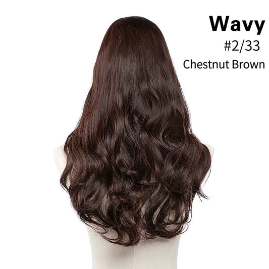 Luxora™ Wavy Chestnut Brown Clip-In Hair Extensions