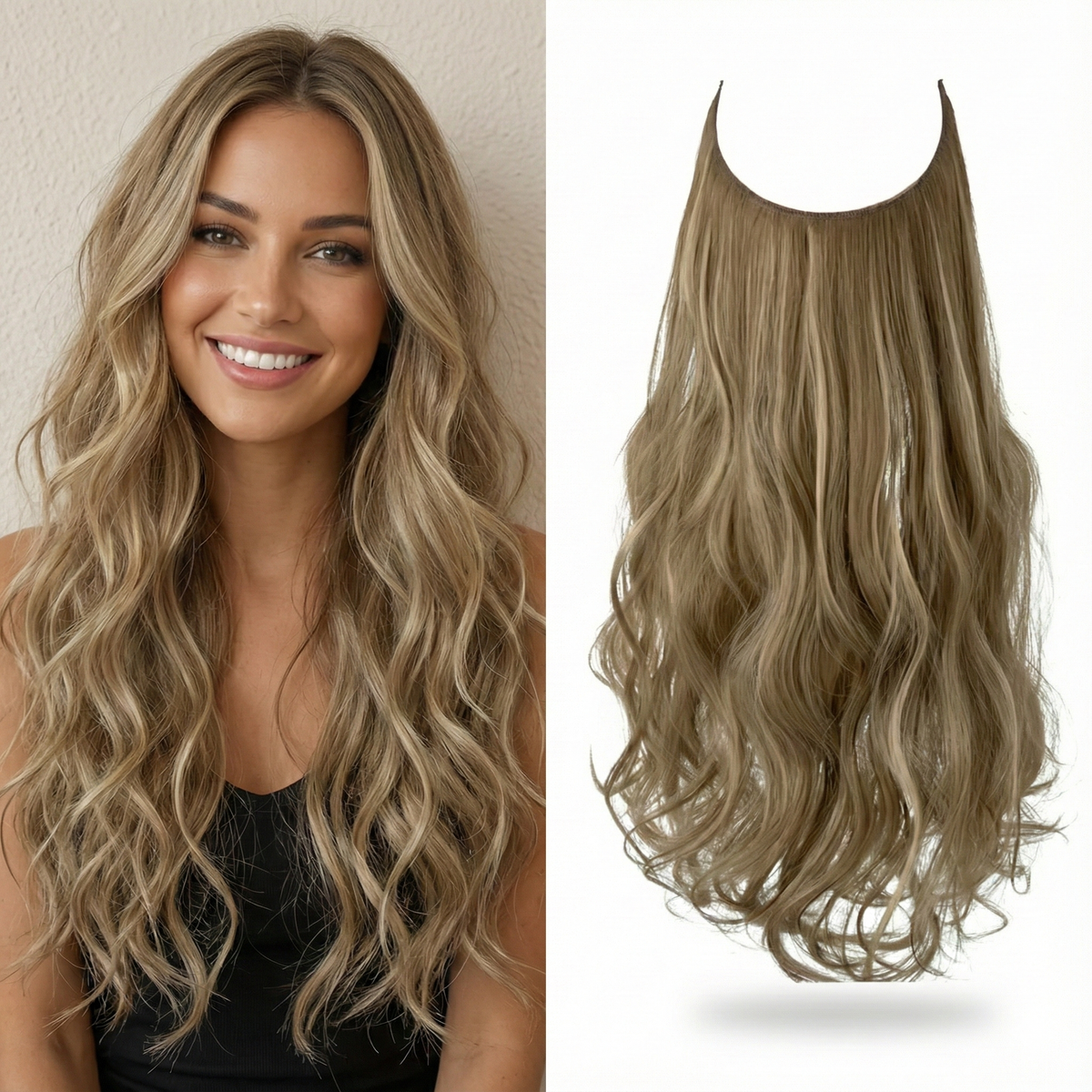 Luxora™ Halo σταχτί ξανθό extensions μαλλιών