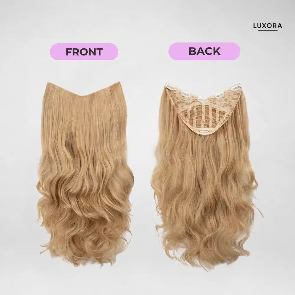 Luxora™ Wavy Golden Auburn Clip-In Hair Extensions