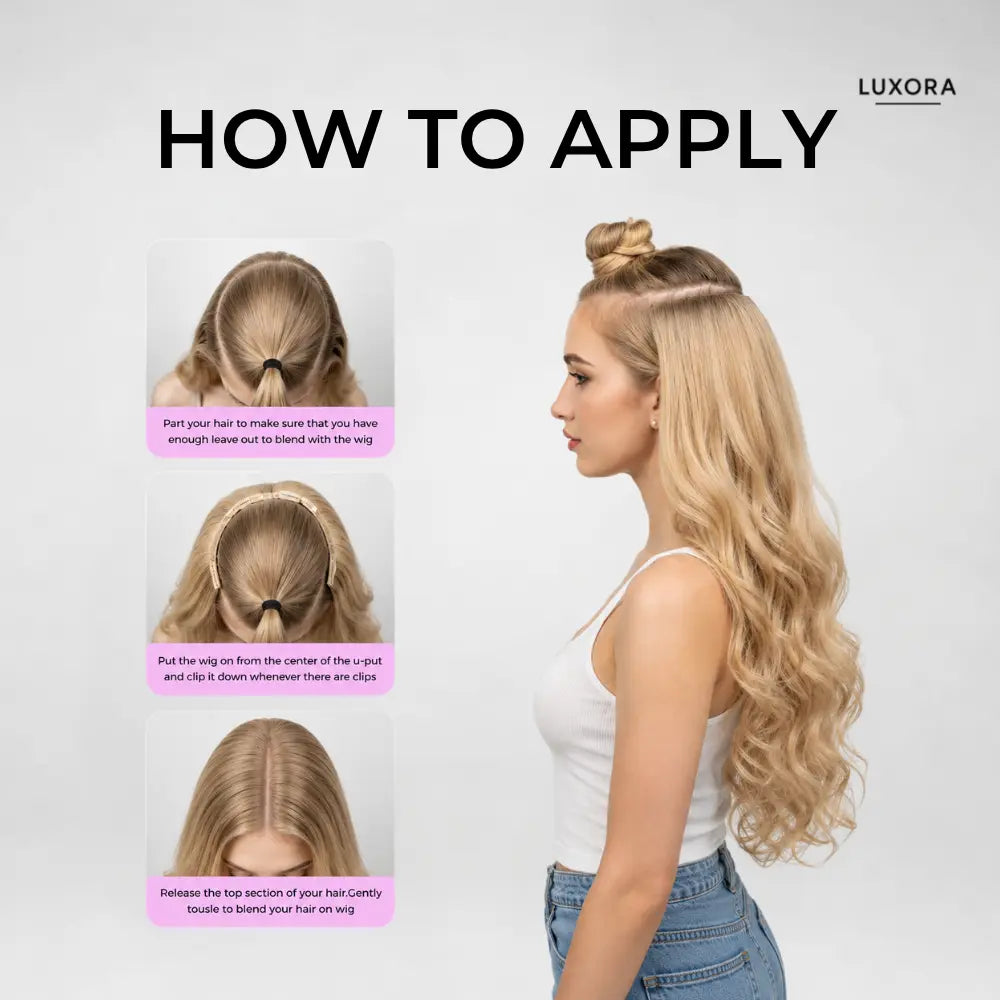 Luxora™ Wavy Brown Ash Blonde Clip-In Hair Extensions
