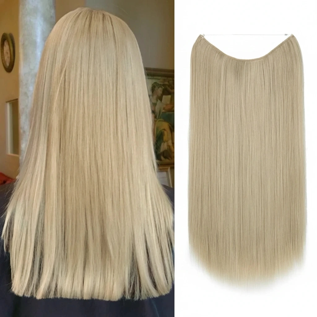 Luxora™ Halo Light Blonde Straight Hair Extensions