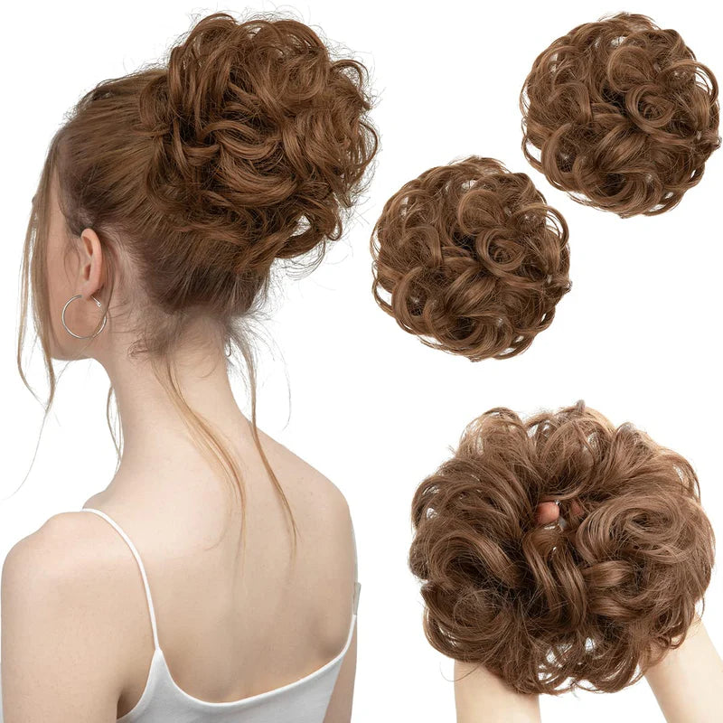 Luxora™ Licht Goudbruin Haarbuns (2 Stuks)