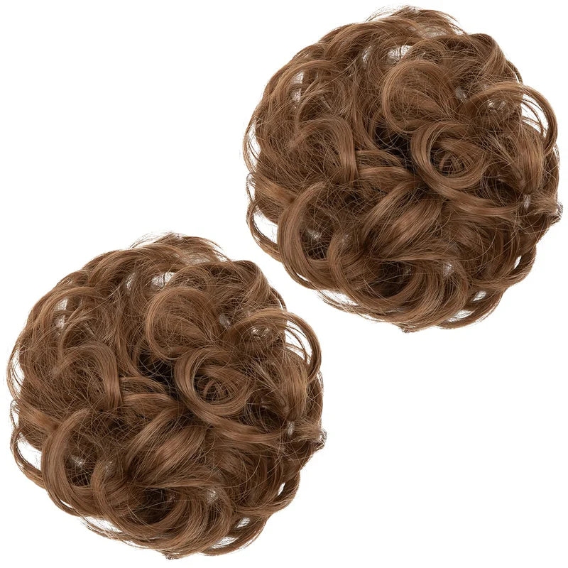 Luxora™ Licht Goudbruin Haarbuns (2 Stuks)