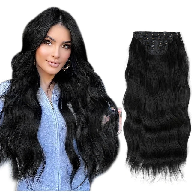 Luxora™ Natural Black Clip-In Hair Extensions