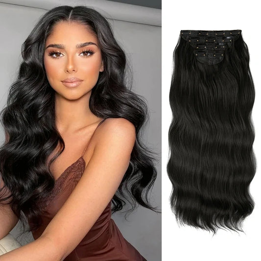 Luxora™ Off Black Clip-In Hair Extensions