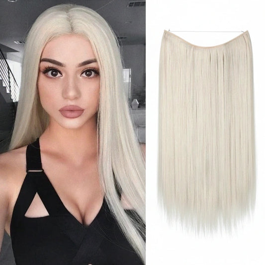 Luxora™ Halo Platinum Blonde glatte hårforlængelser