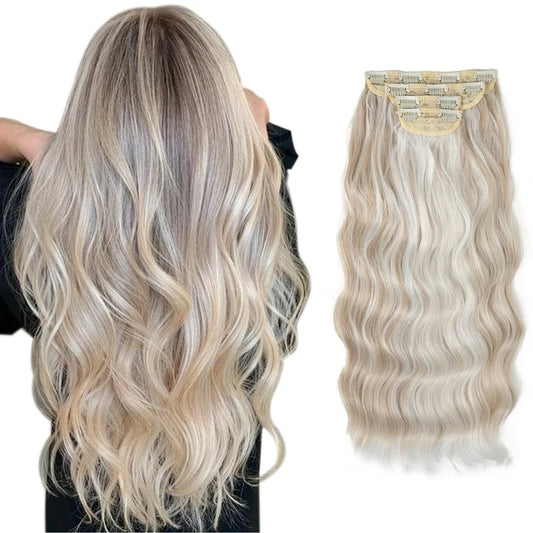 Luxora™ Platinum Blonde Clip-In Hair Extensions