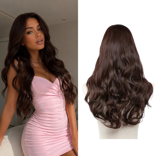 Luxora™ Wavy Chestnut Brown Clip-In Hair Extensions