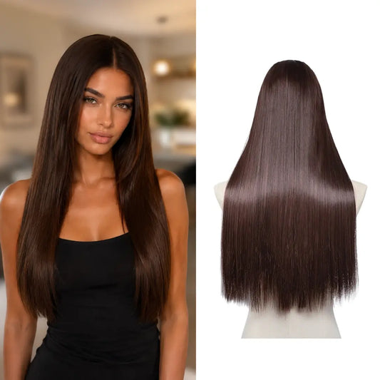 Luxora™ Straight Chocolate Brown Clip-In Hair Extensions