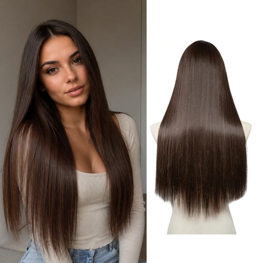 Luxora™ Straight Dark Brown Clip-In Hair Extensions