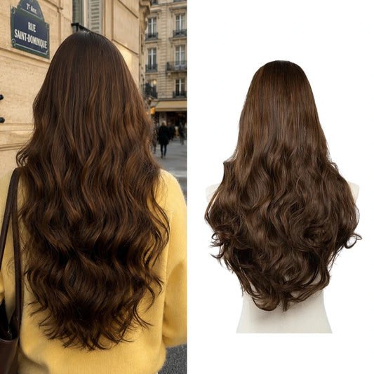 Luxora™ Wavy Ginger Brown Clip-In Hair Extensions